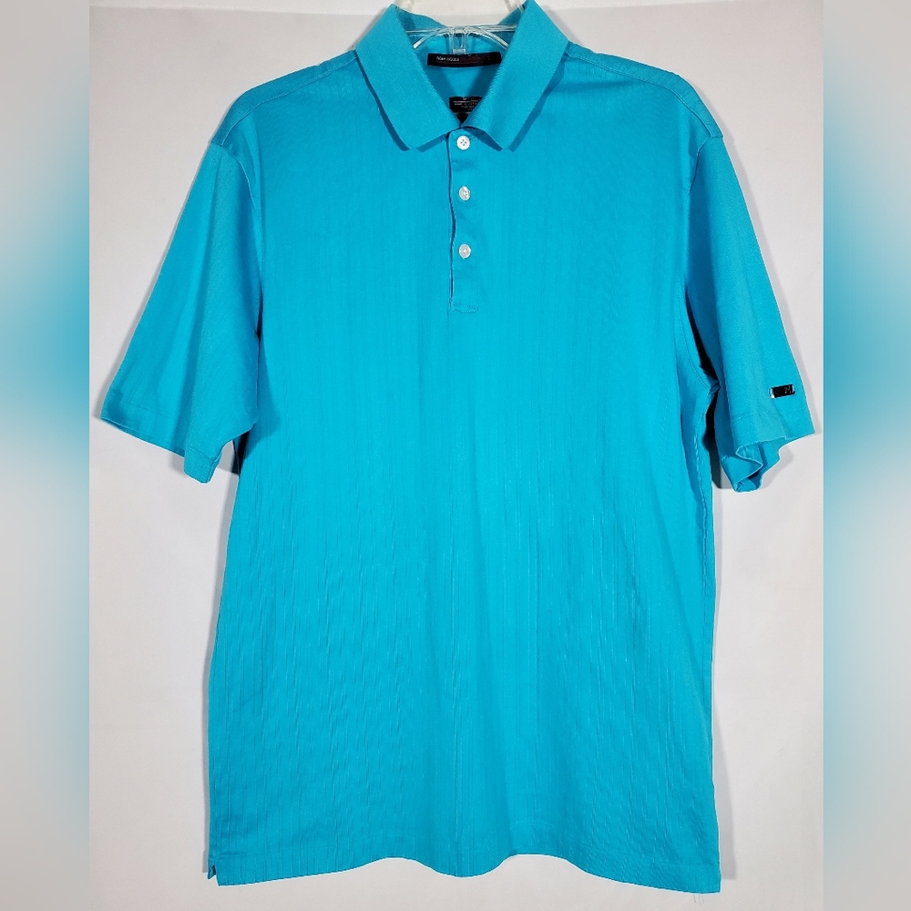 NIKE TIGER WOODS COLLECTION TORQUISE GOLF SUMMER FIT DRY POLO SHIRT MENS MEDIUM